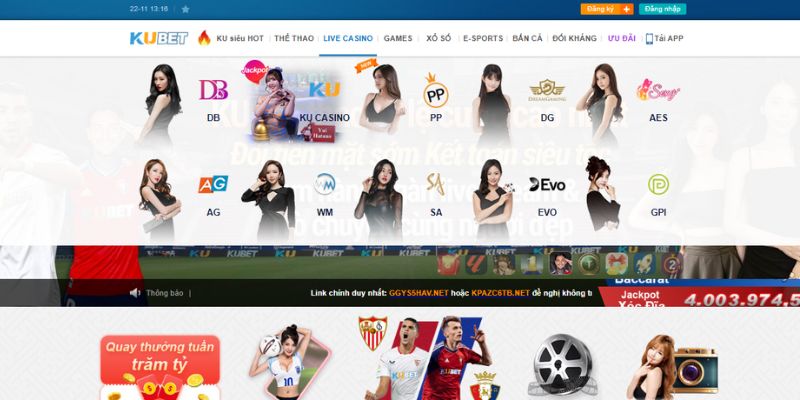 Thông tin mới nhất về sảnh trò chơi casino Kubet77 